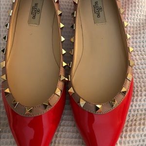 Authentic Valentino Rockstud Patent Ballerina Flat